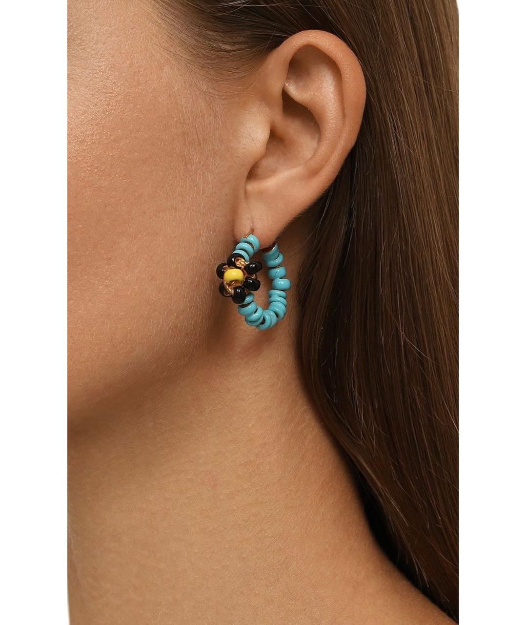 BOTTEGA VENETA Голубые керамические серьги, фото 4