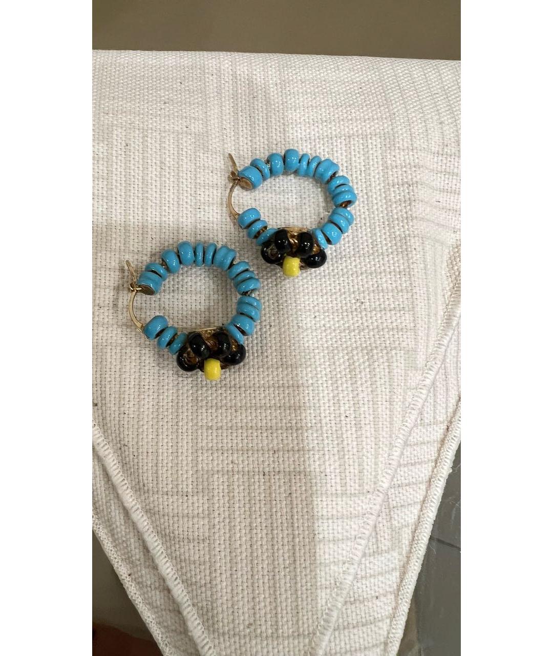 BOTTEGA VENETA Голубые керамические серьги, фото 5