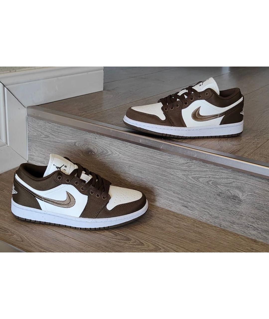 JORDAN Коричневые замшевые низкие кроссовки / кеды, фото 2