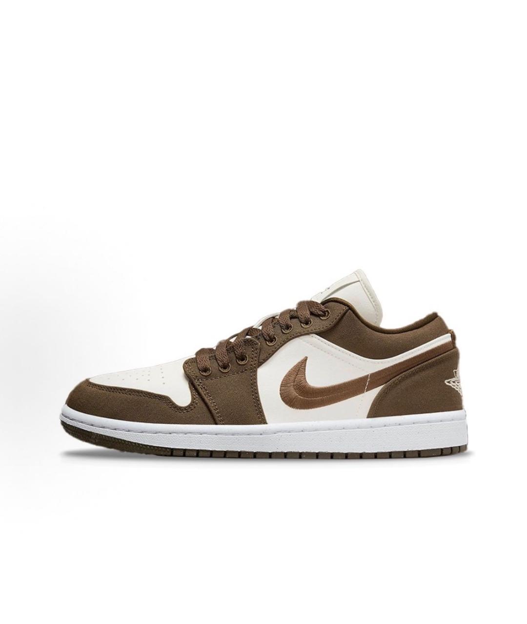 JORDAN Коричневые замшевые низкие кроссовки / кеды, фото 3