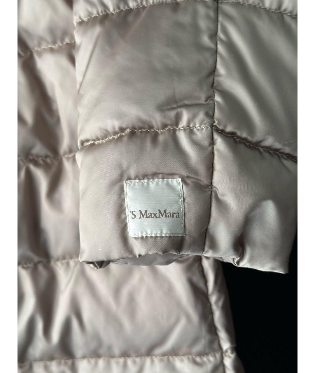 'S MAX MARA Бежевый полиэстеровый пуховик, фото 6