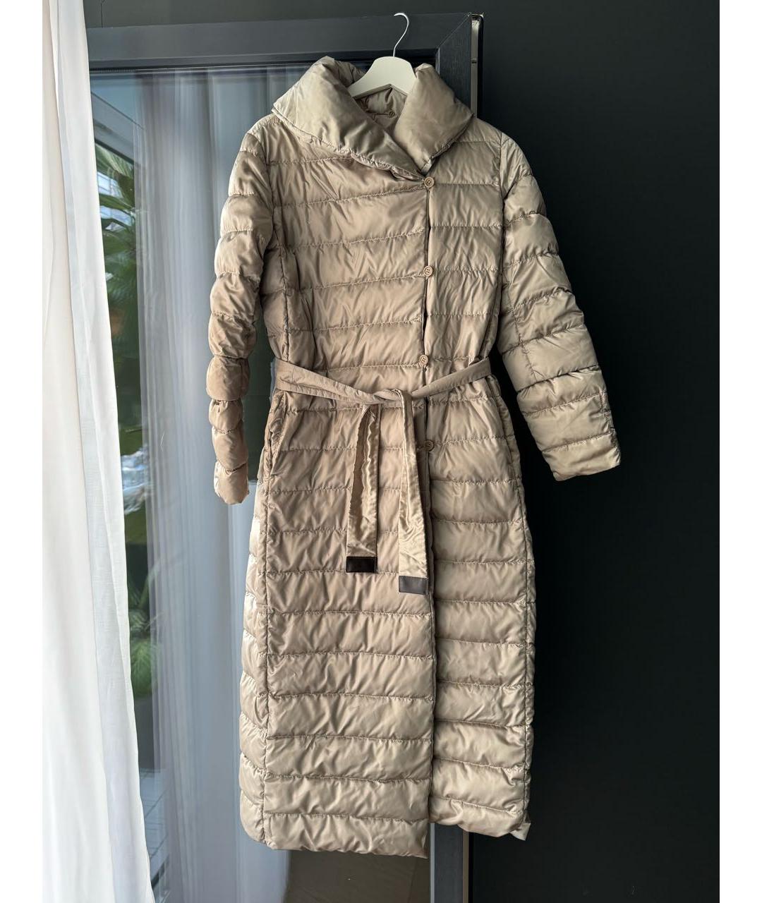 'S MAX MARA Бежевый полиэстеровый пуховик, фото 7