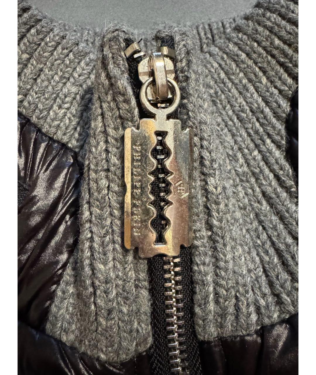 PHILIPP PLEIN Серая шерстяная куртка, фото 6