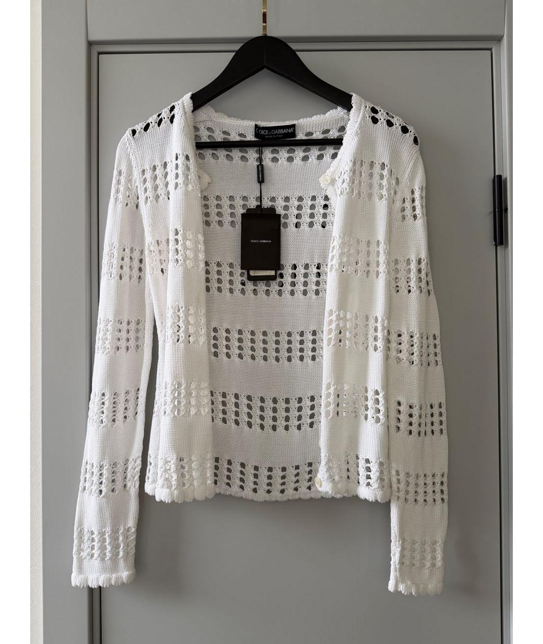 DOLCE&GABBANA Белый хлопковый джемпер / свитер, фото 2
