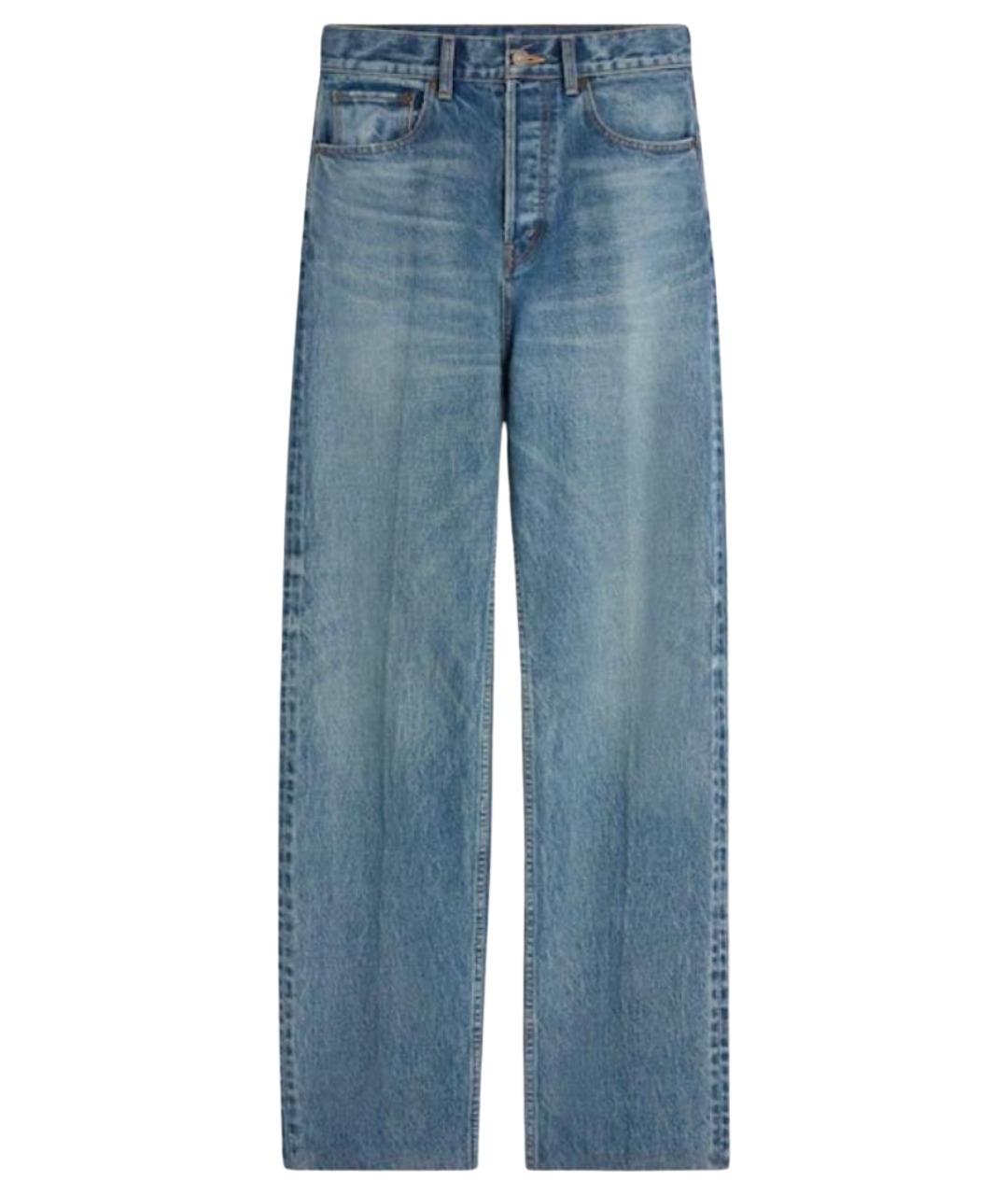 CELINE Голубые хлопковые прямые джинсы, фото 1