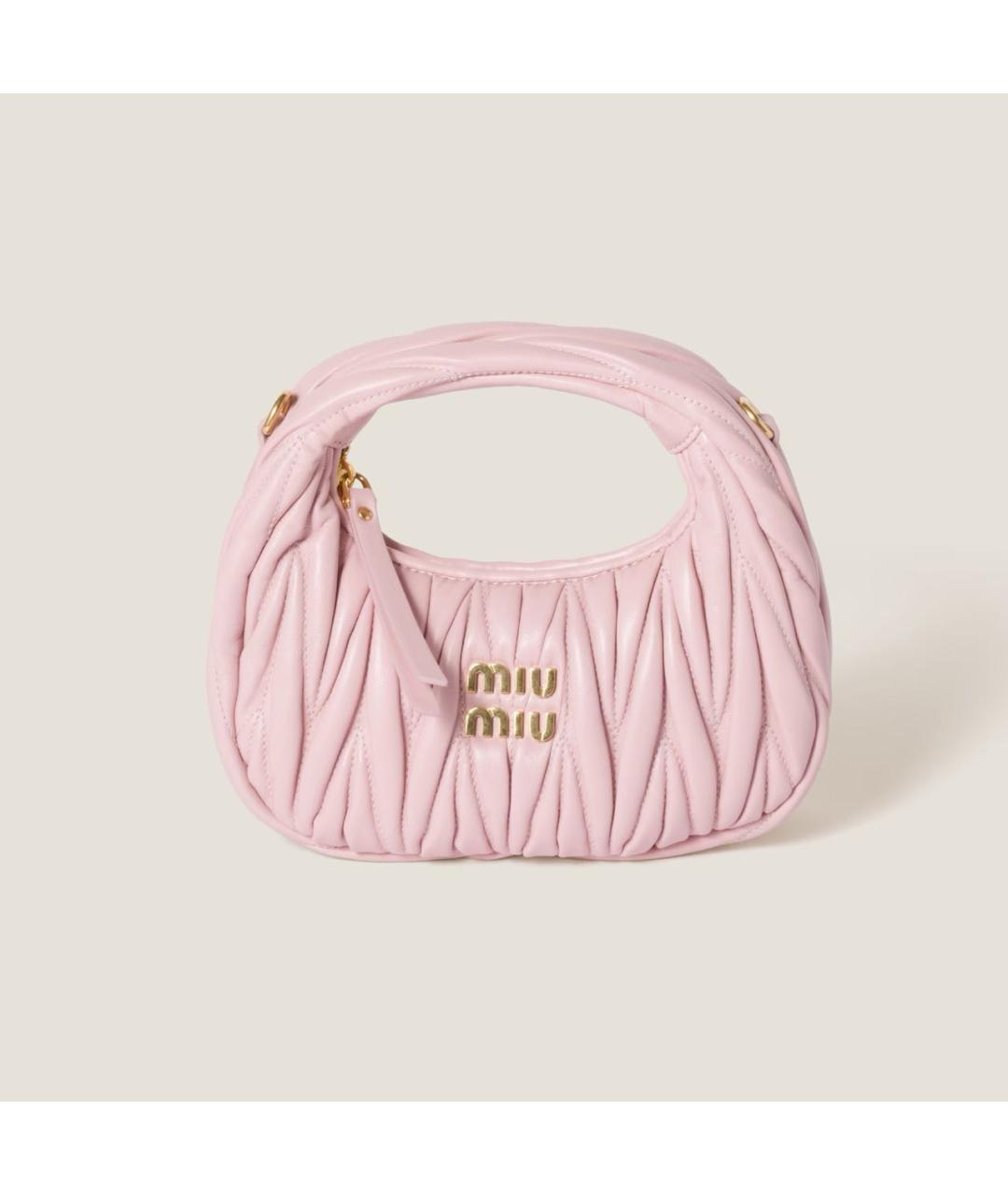 MIU MIU Розовая кожаная сумка с короткими ручками, фото 9