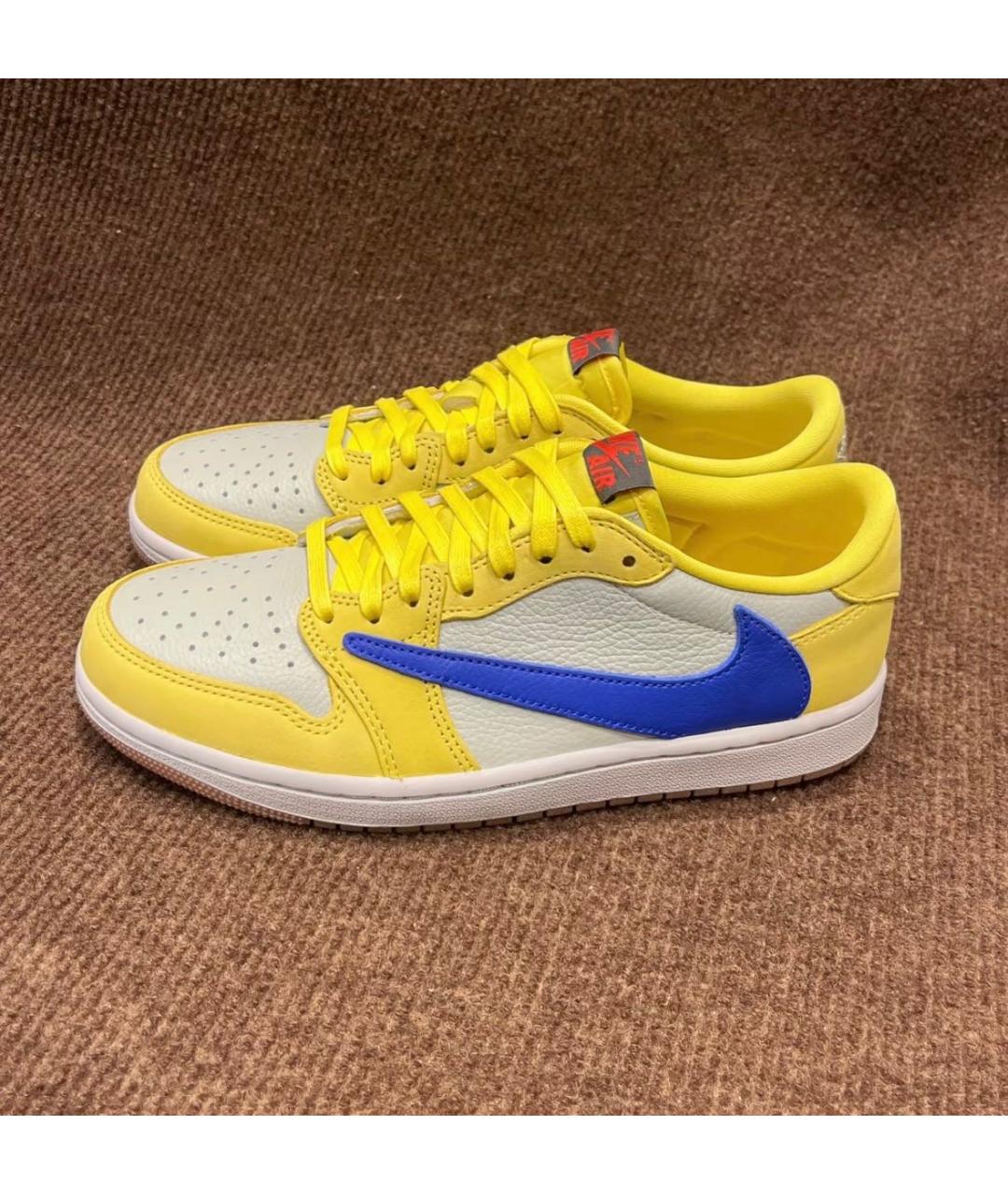 JORDAN Желтые кожаные кроссовки, фото 2