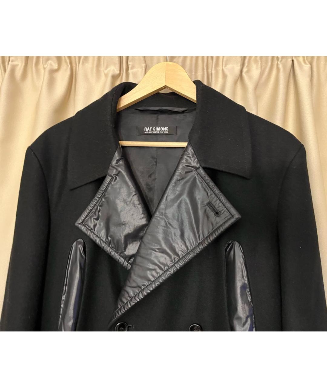 RAF SIMONS Черное шерстяное пальто, фото 4