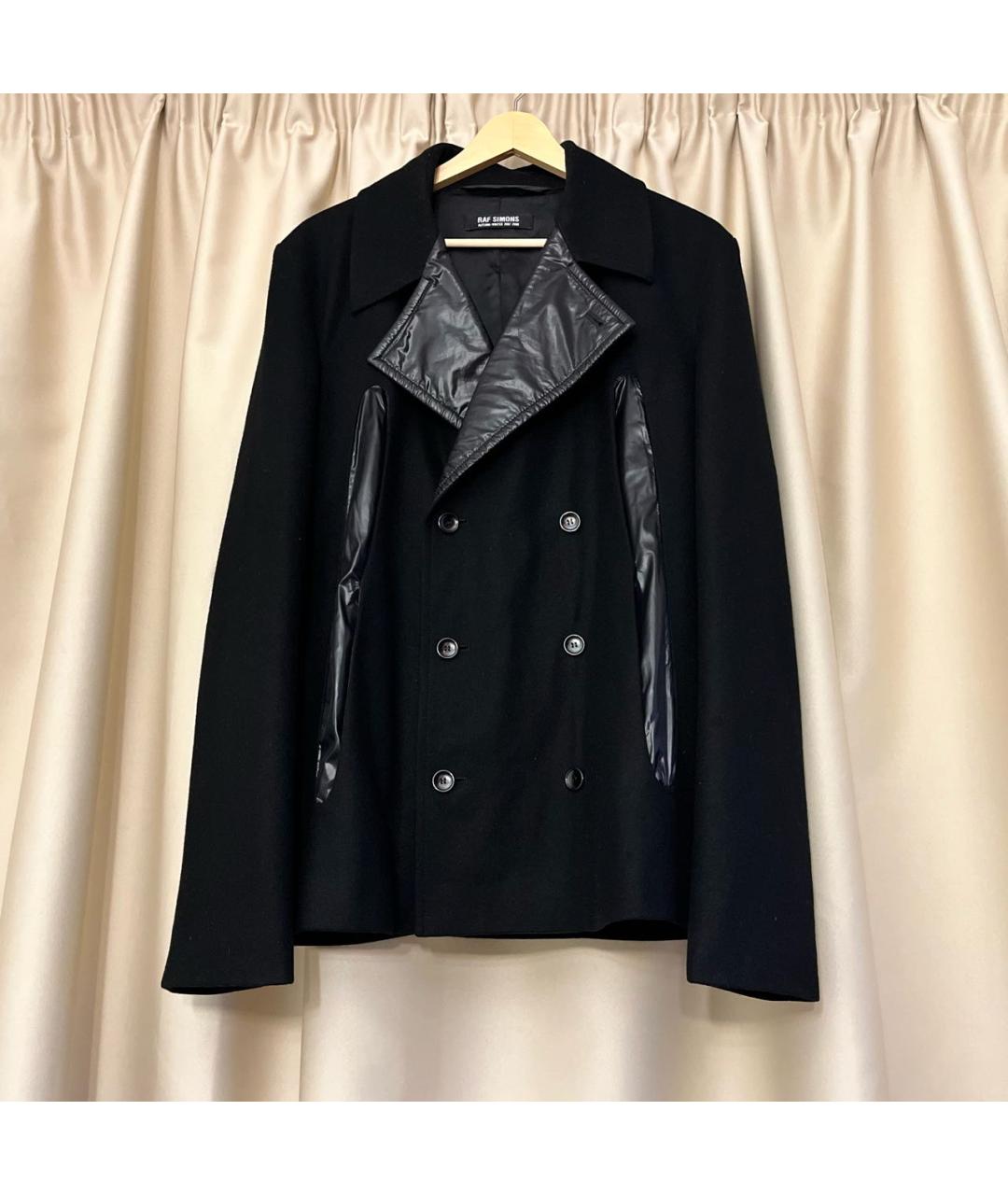 RAF SIMONS Черное шерстяное пальто, фото 2