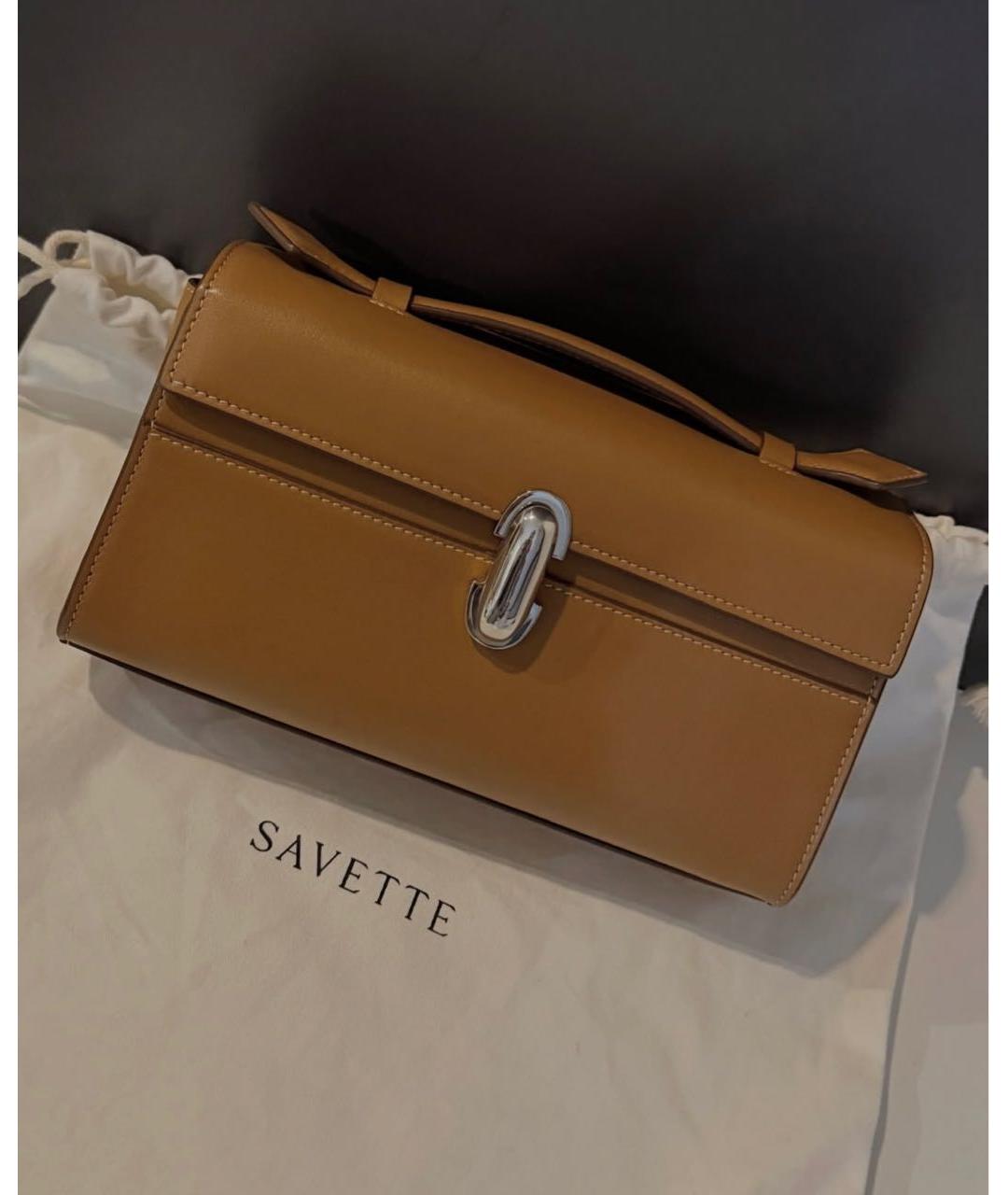 Savette Оранжевая кожаная сумка с короткими ручками, фото 2