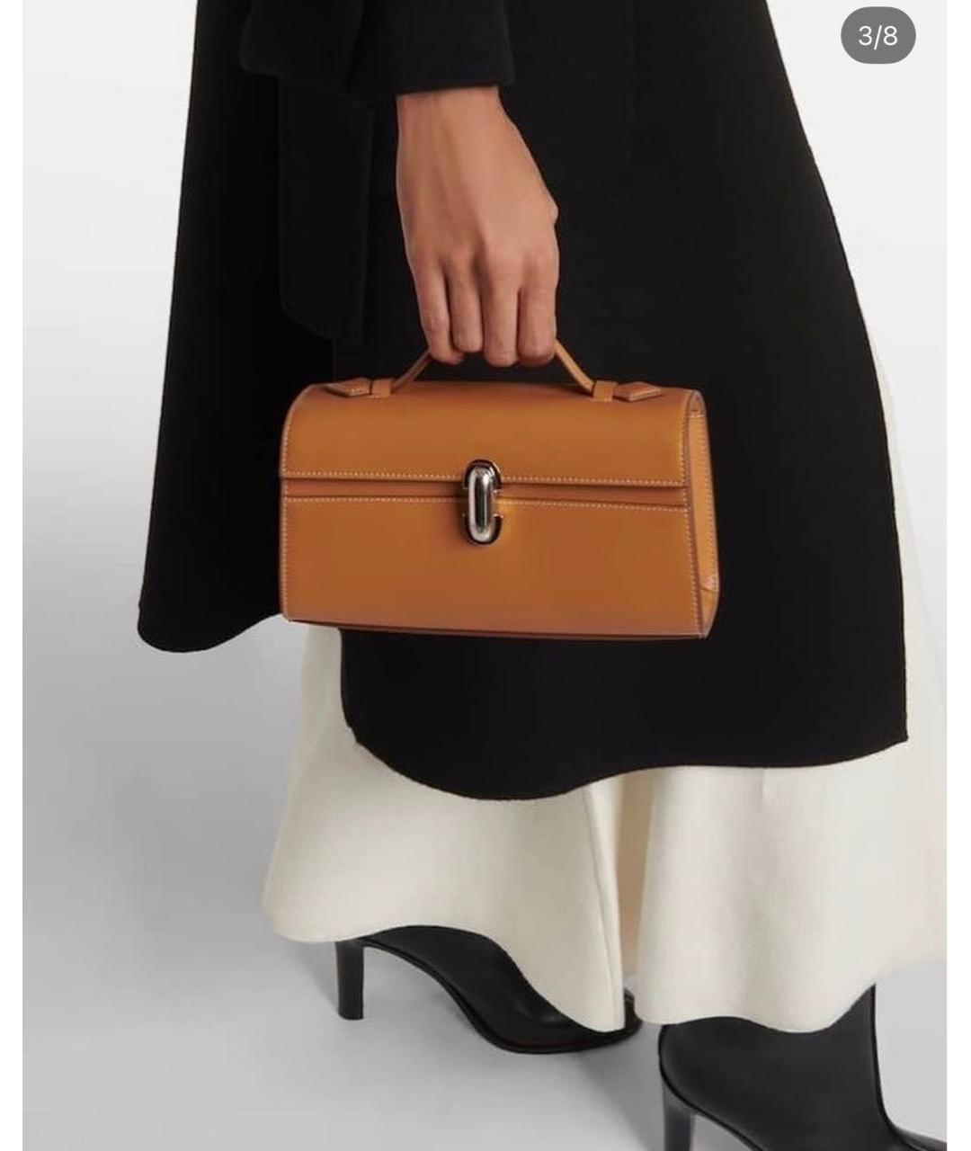 Savette Оранжевая кожаная сумка с короткими ручками, фото 5