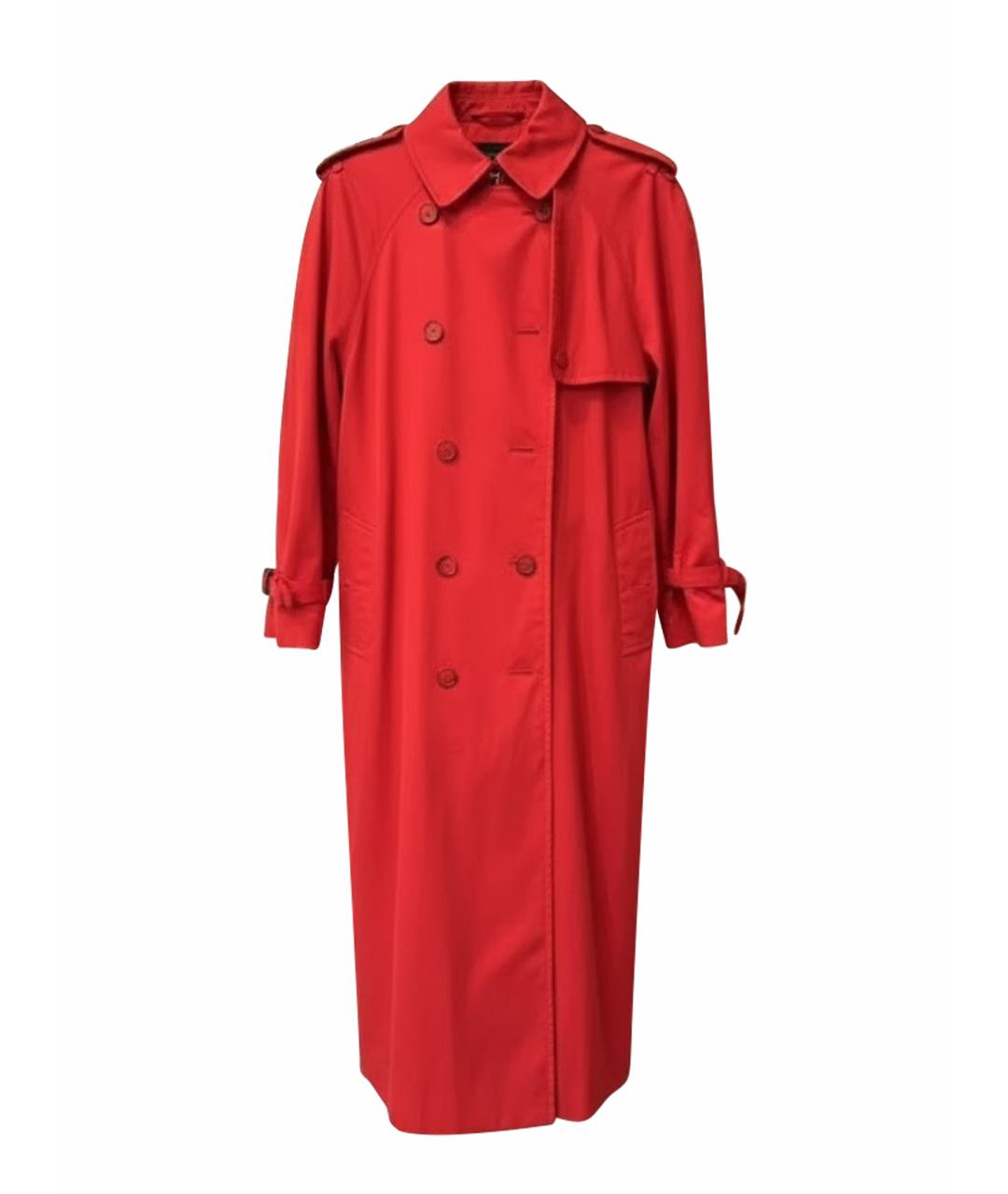 BURBERRY Красный хлопковый тренч/плащ, фото 1
