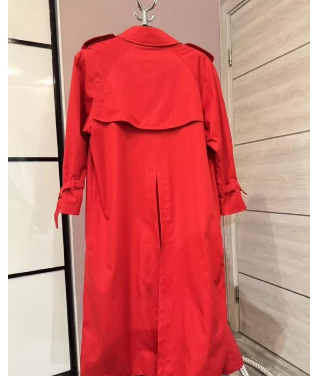 BURBERRY Красный хлопковый тренч/плащ, фото 3