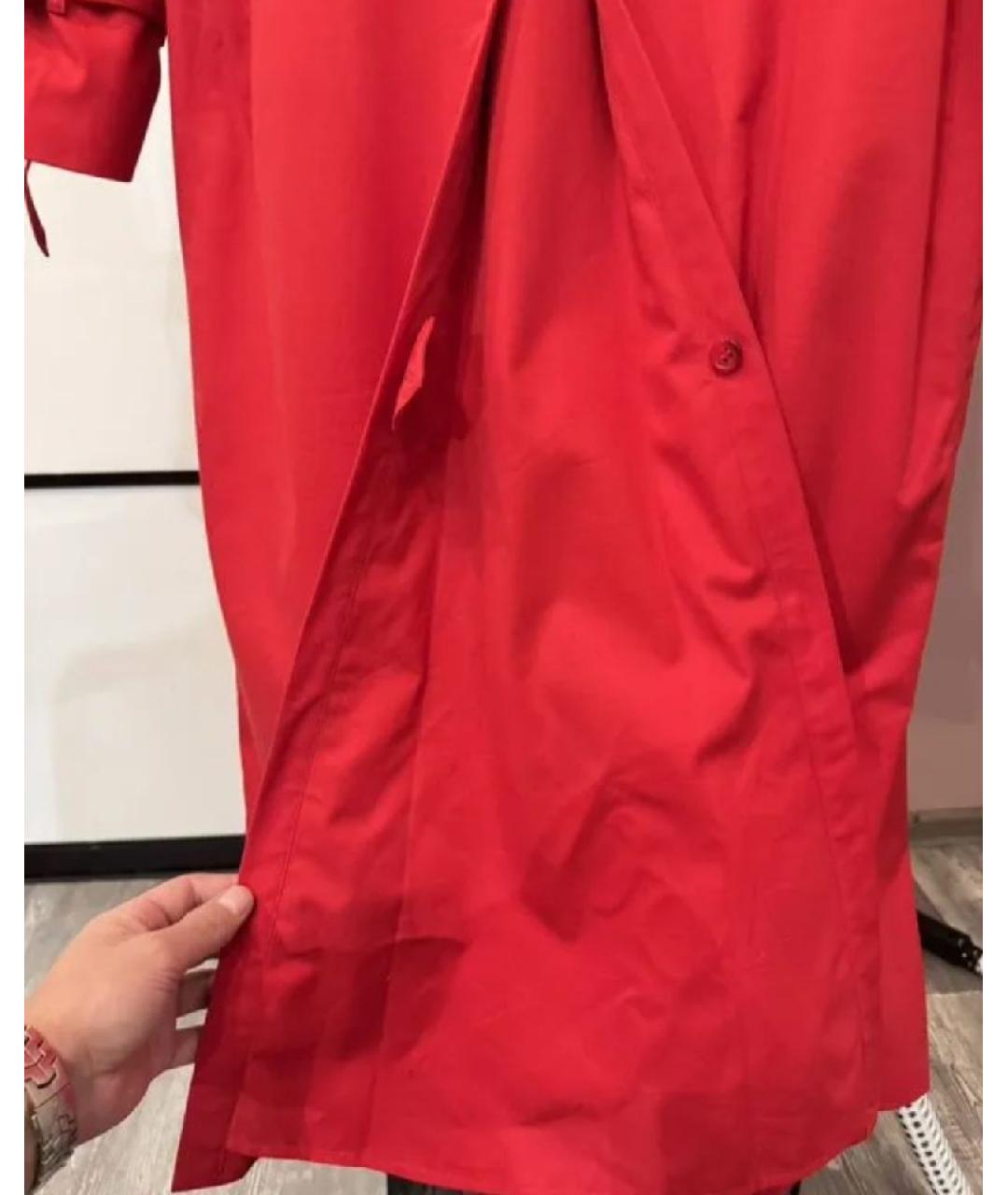 BURBERRY Красный хлопковый тренч/плащ, фото 8