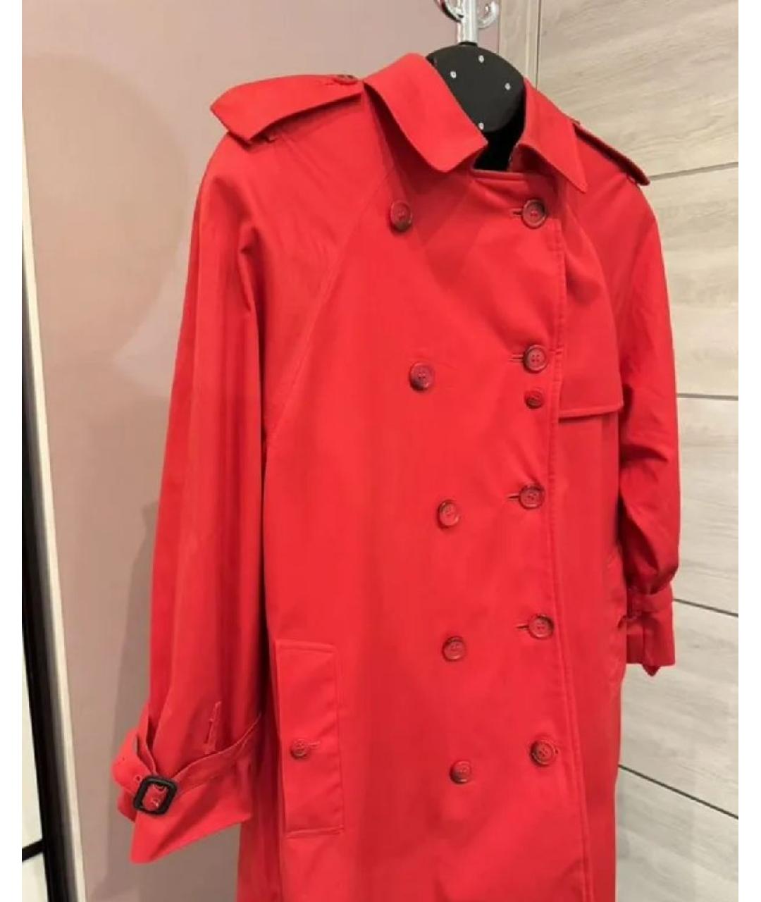 BURBERRY Красный хлопковый тренч/плащ, фото 7