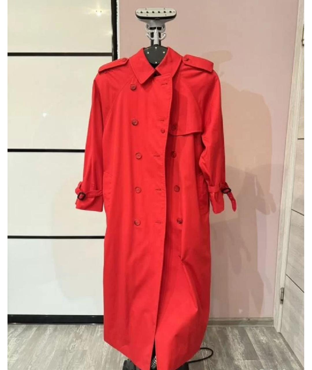 BURBERRY Красный хлопковый тренч/плащ, фото 10
