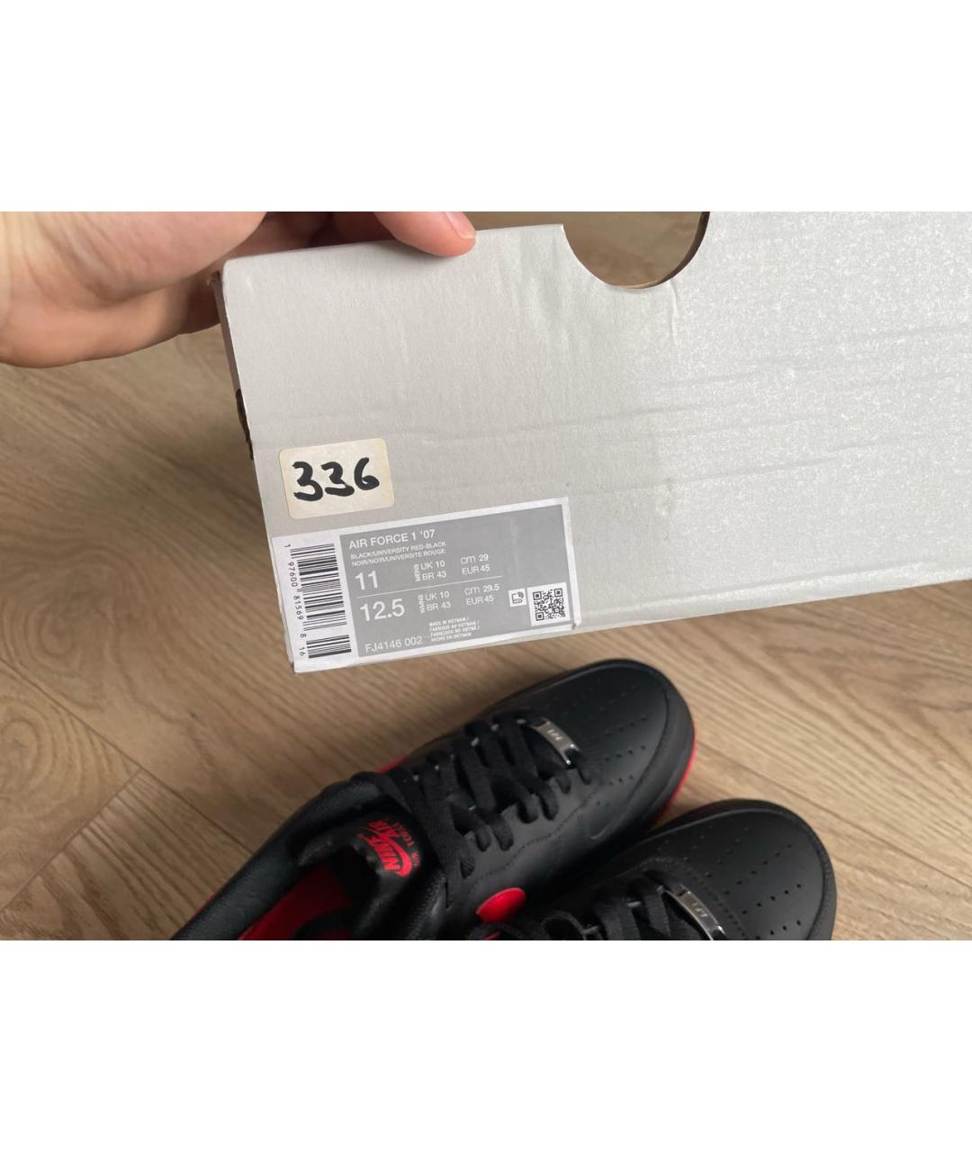 NIKE Черные кожаные низкие кроссовки / кеды, фото 6