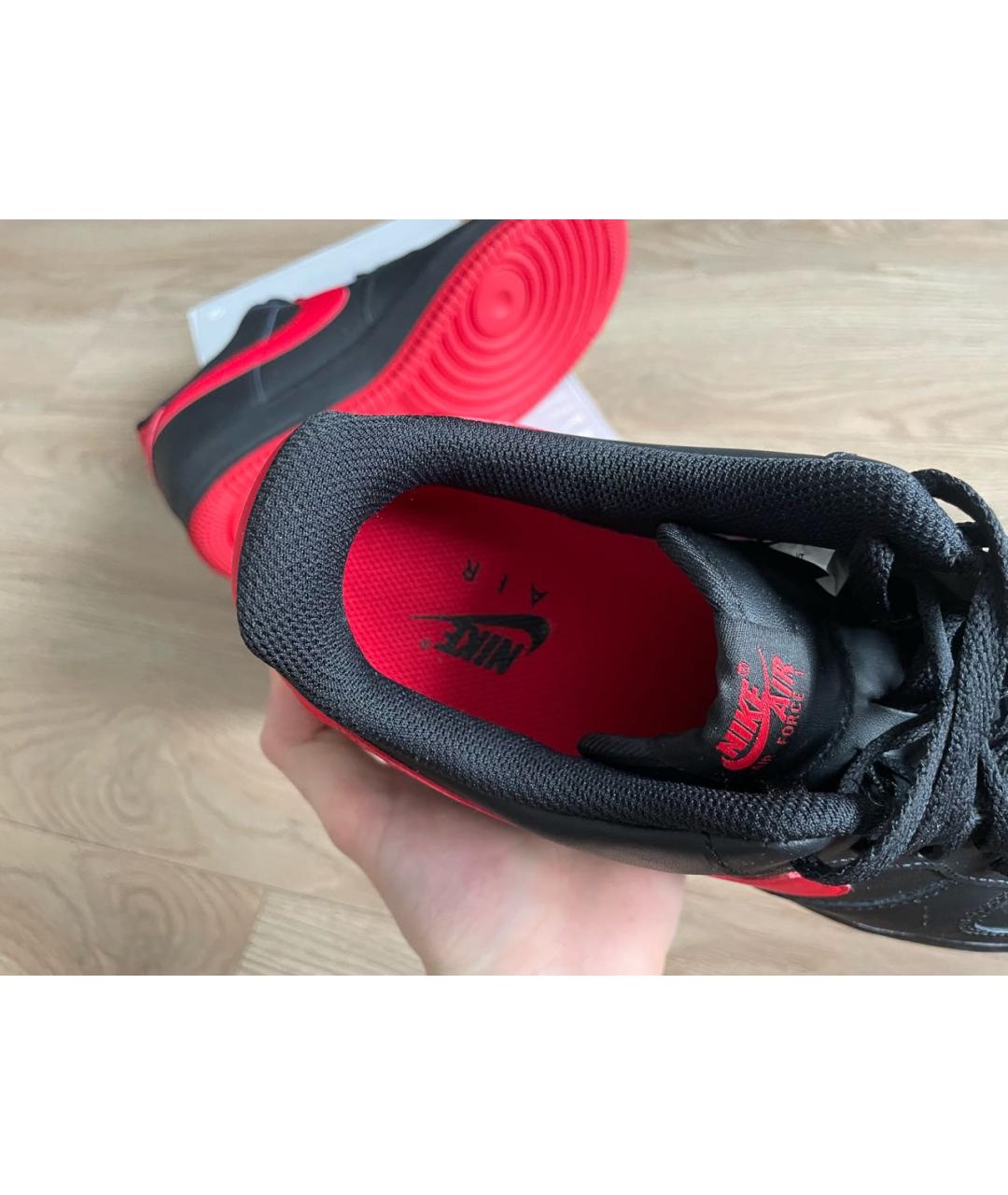 NIKE Черные кожаные низкие кроссовки / кеды, фото 3