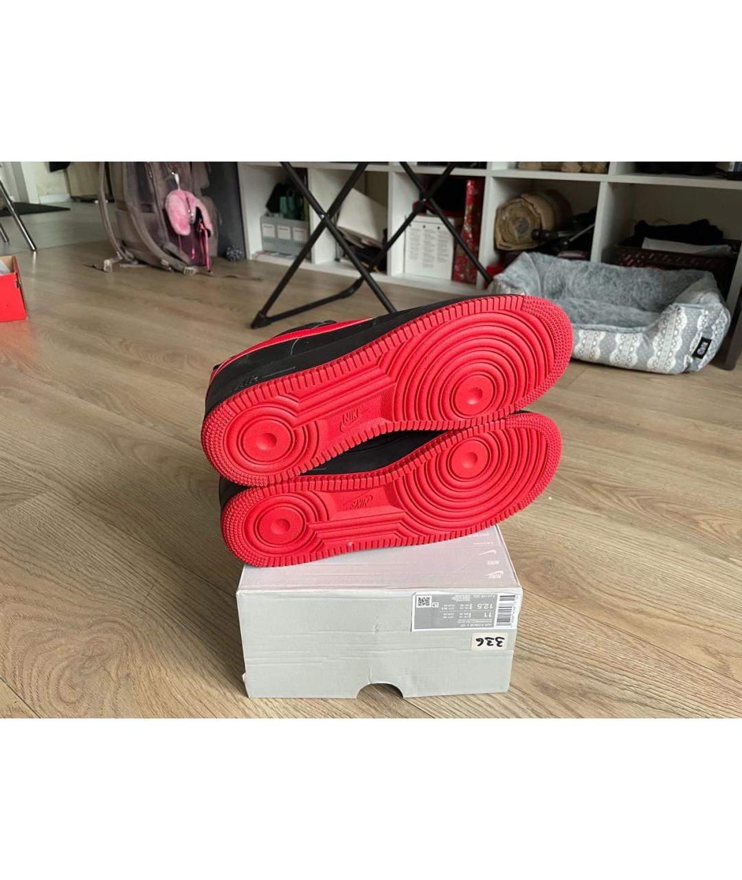 NIKE Черные кожаные низкие кроссовки / кеды, фото 5