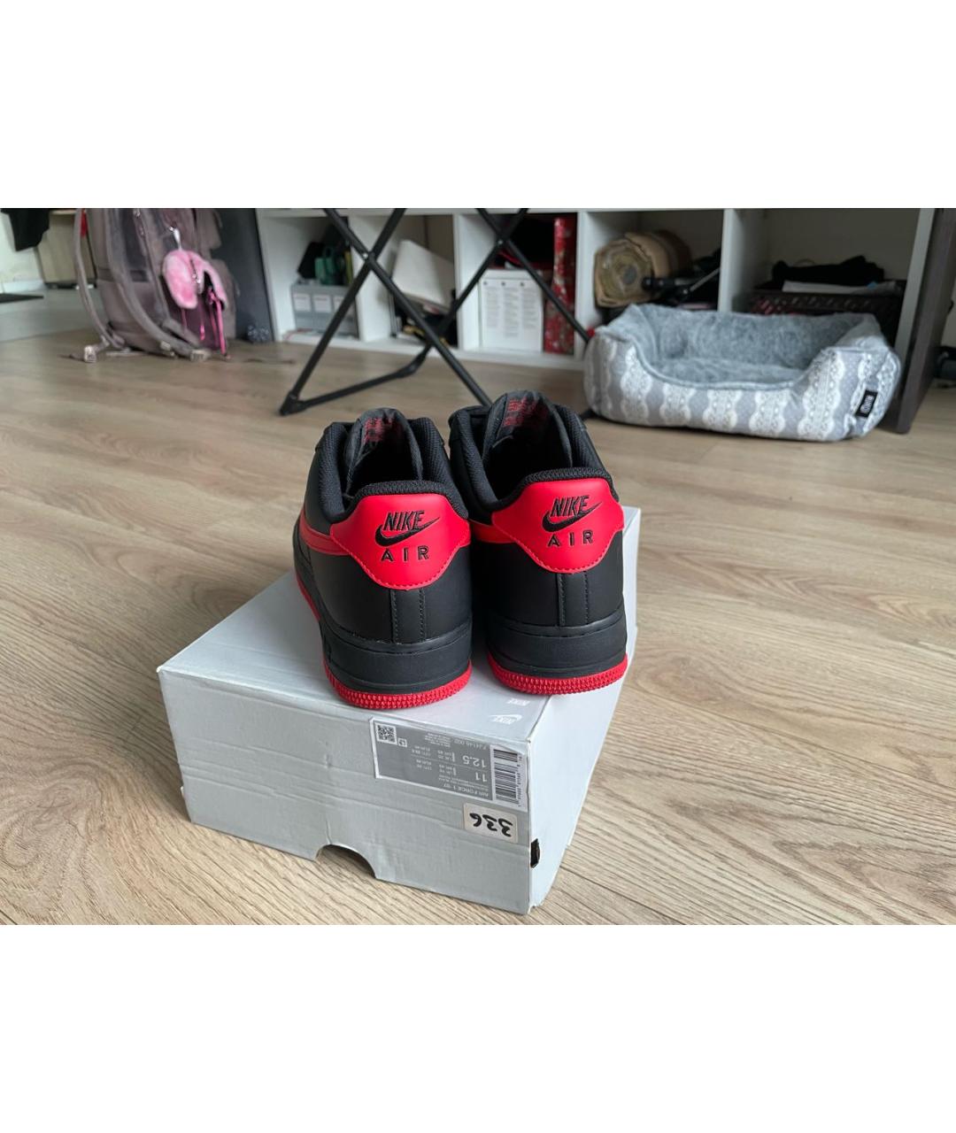 NIKE Черные кожаные низкие кроссовки / кеды, фото 4