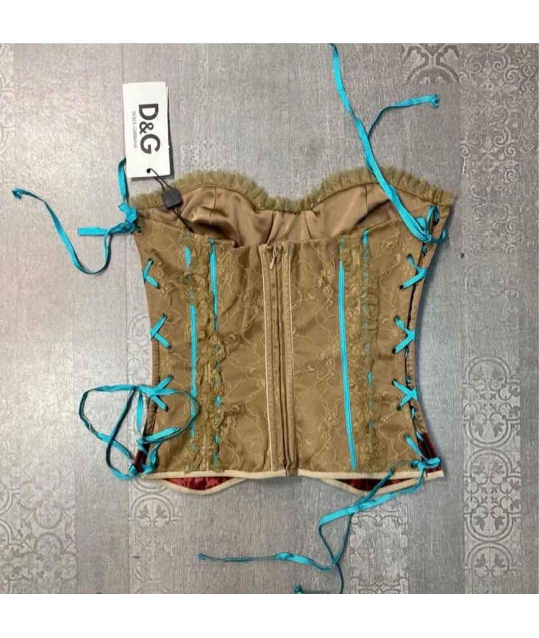 DOLCE&GABBANA Бежевый полиэстеровый корсет, фото 4