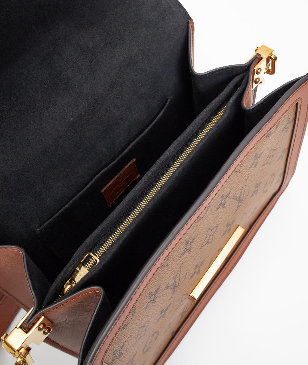 LOUIS VUITTON Коричневая кожаная сумка через плечо, фото 7