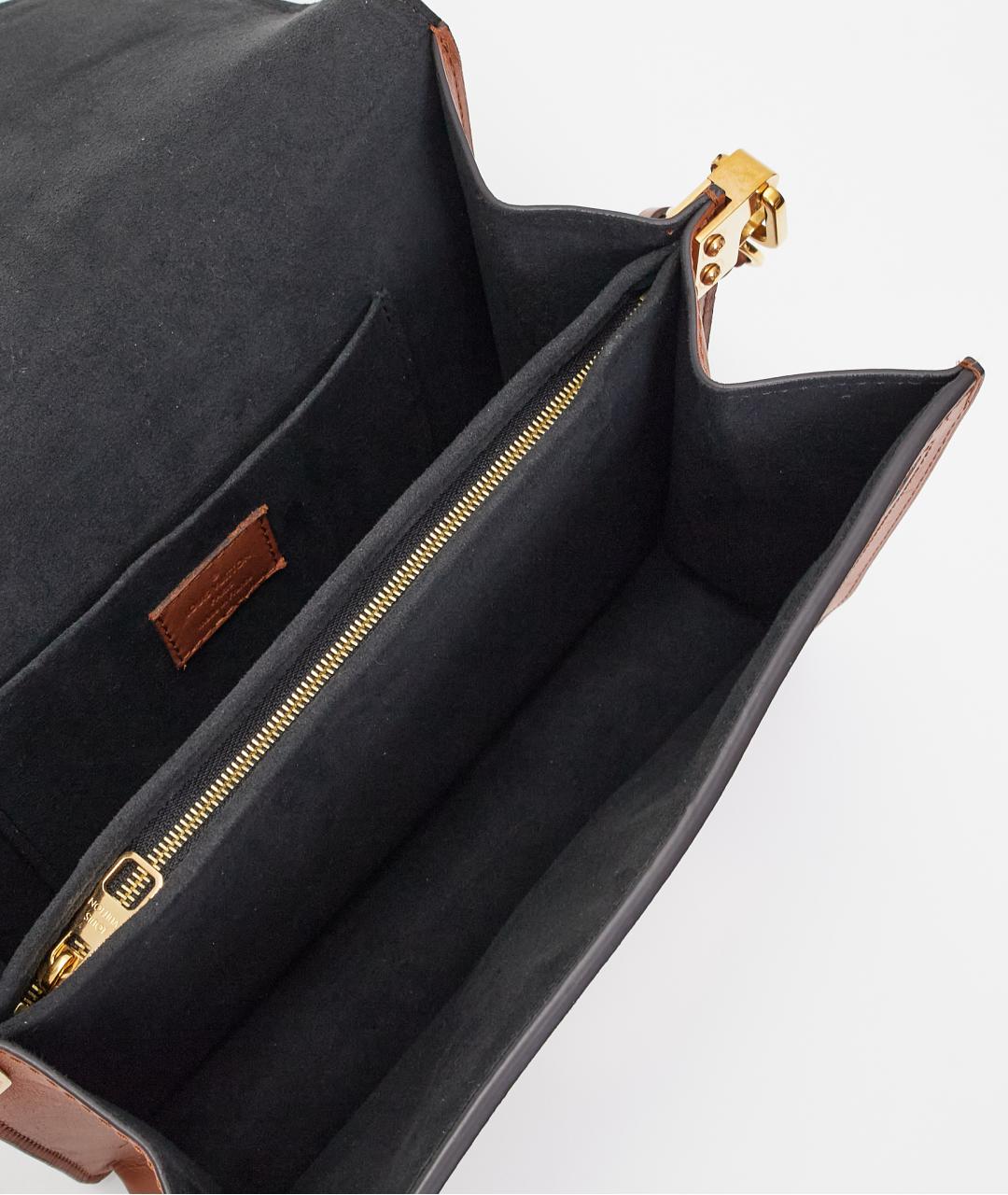 LOUIS VUITTON Коричневая кожаная сумка через плечо, фото 6