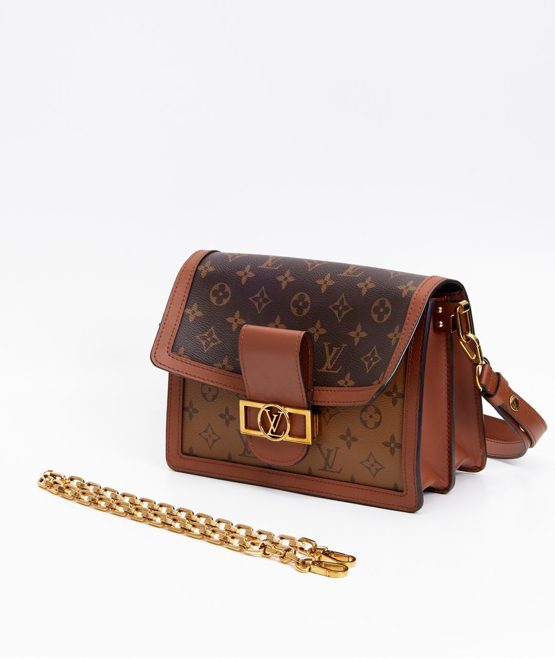 LOUIS VUITTON Коричневая кожаная сумка через плечо, фото 4