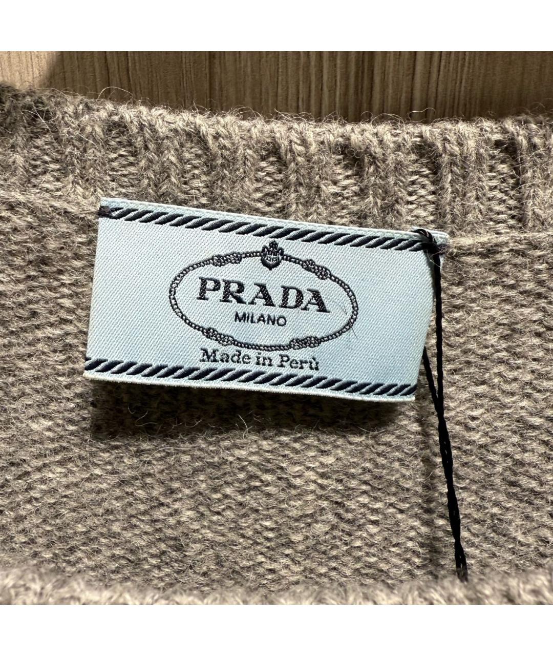 PRADA Серый шерстяной джемпер / свитер, фото 6
