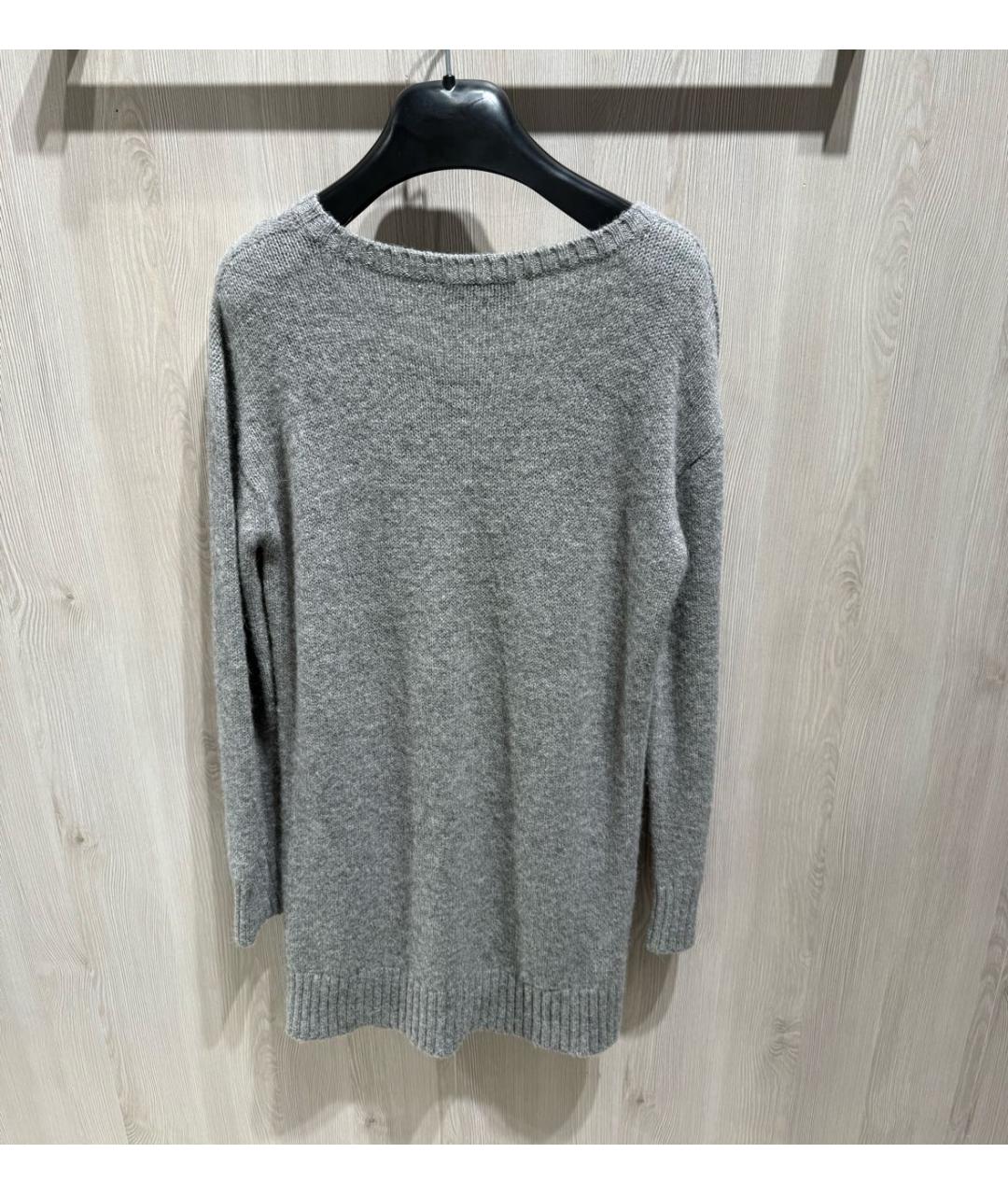 PRADA Серый шерстяной джемпер / свитер, фото 5