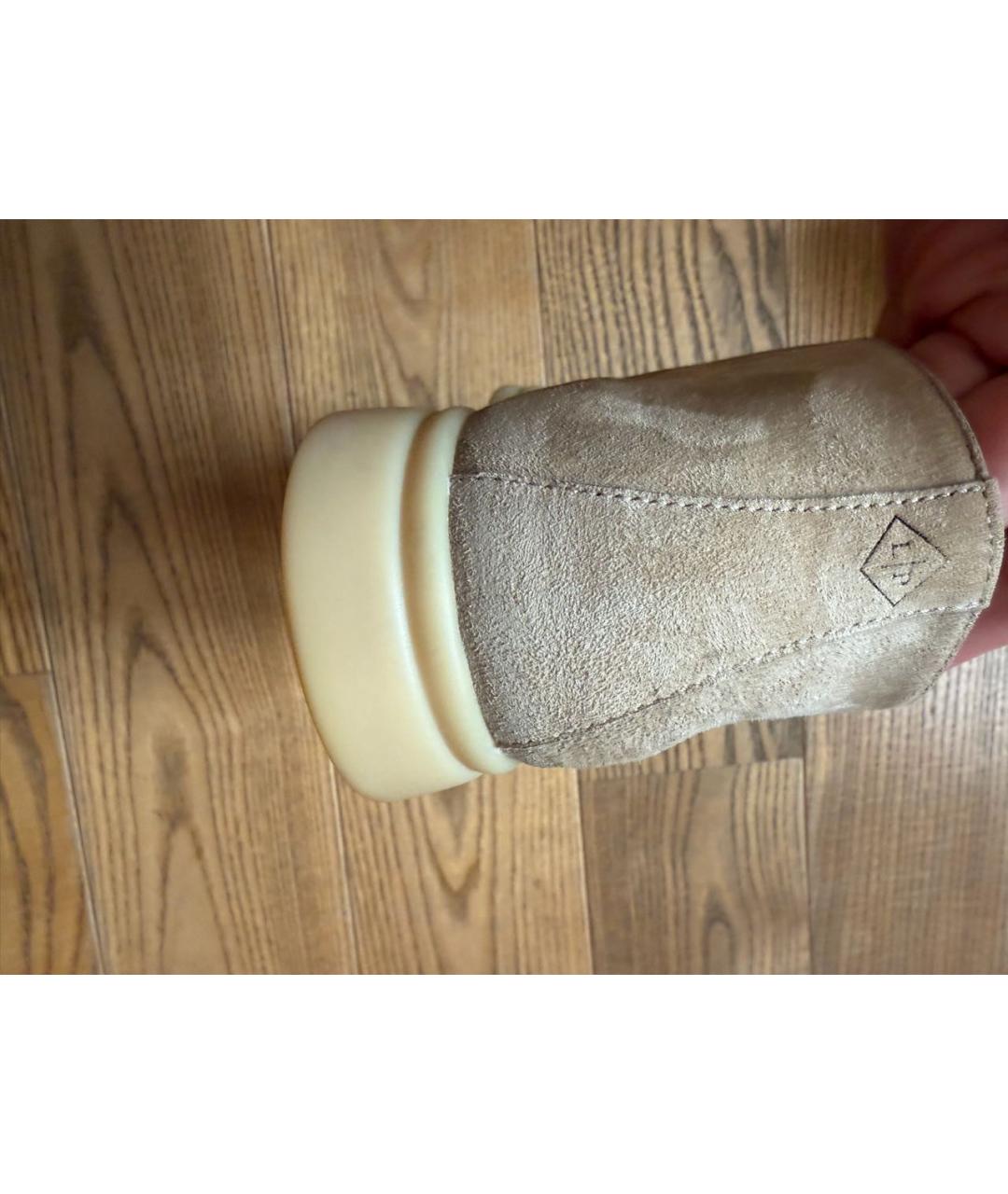 LORO PIANA Бежевые замшевые лоферы, фото 4