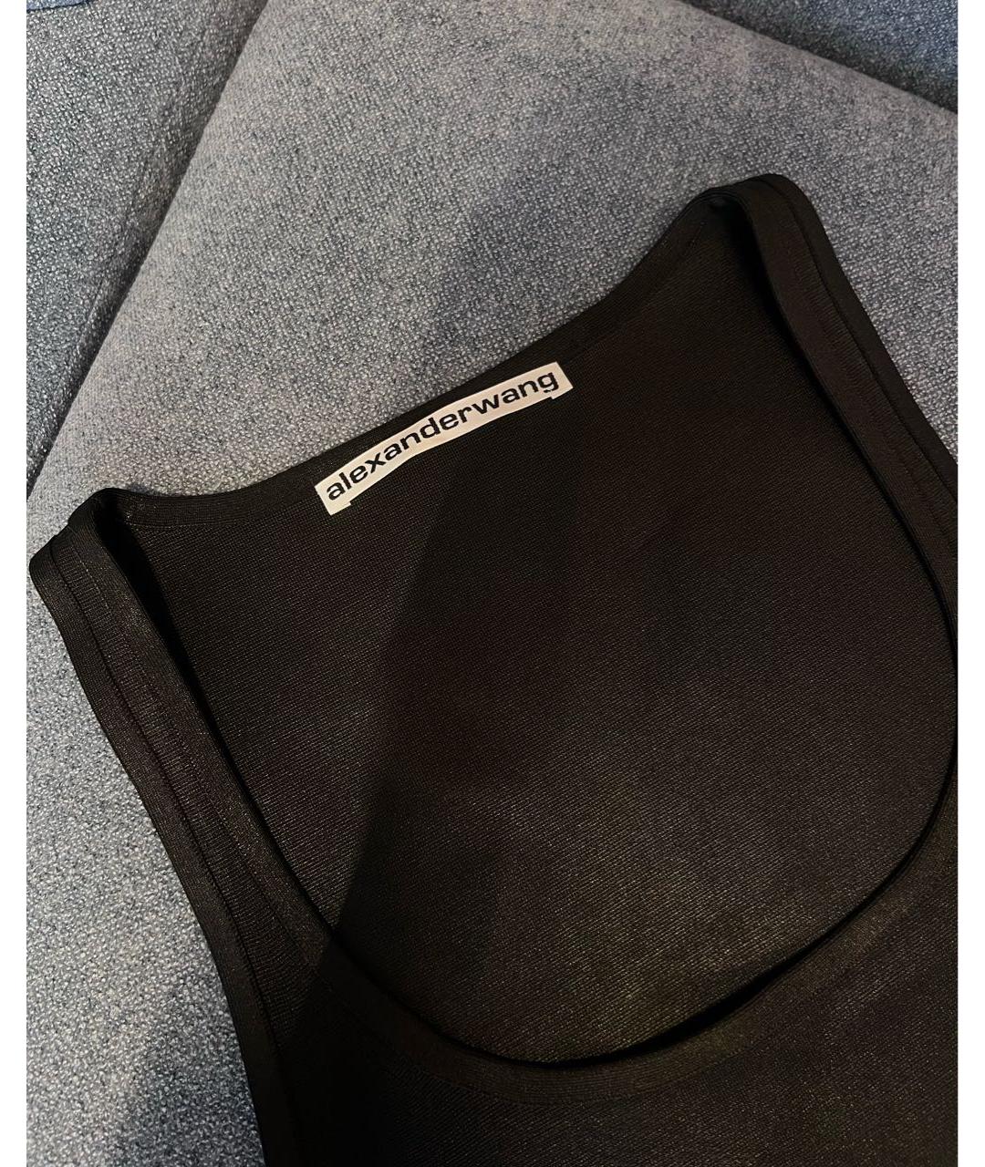 ALEXANDER WANG Черная полиэстеровая майка, фото 4