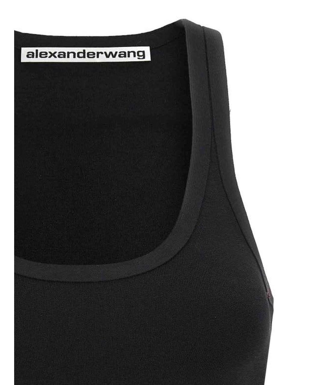ALEXANDER WANG Черная полиэстеровая майка, фото 2
