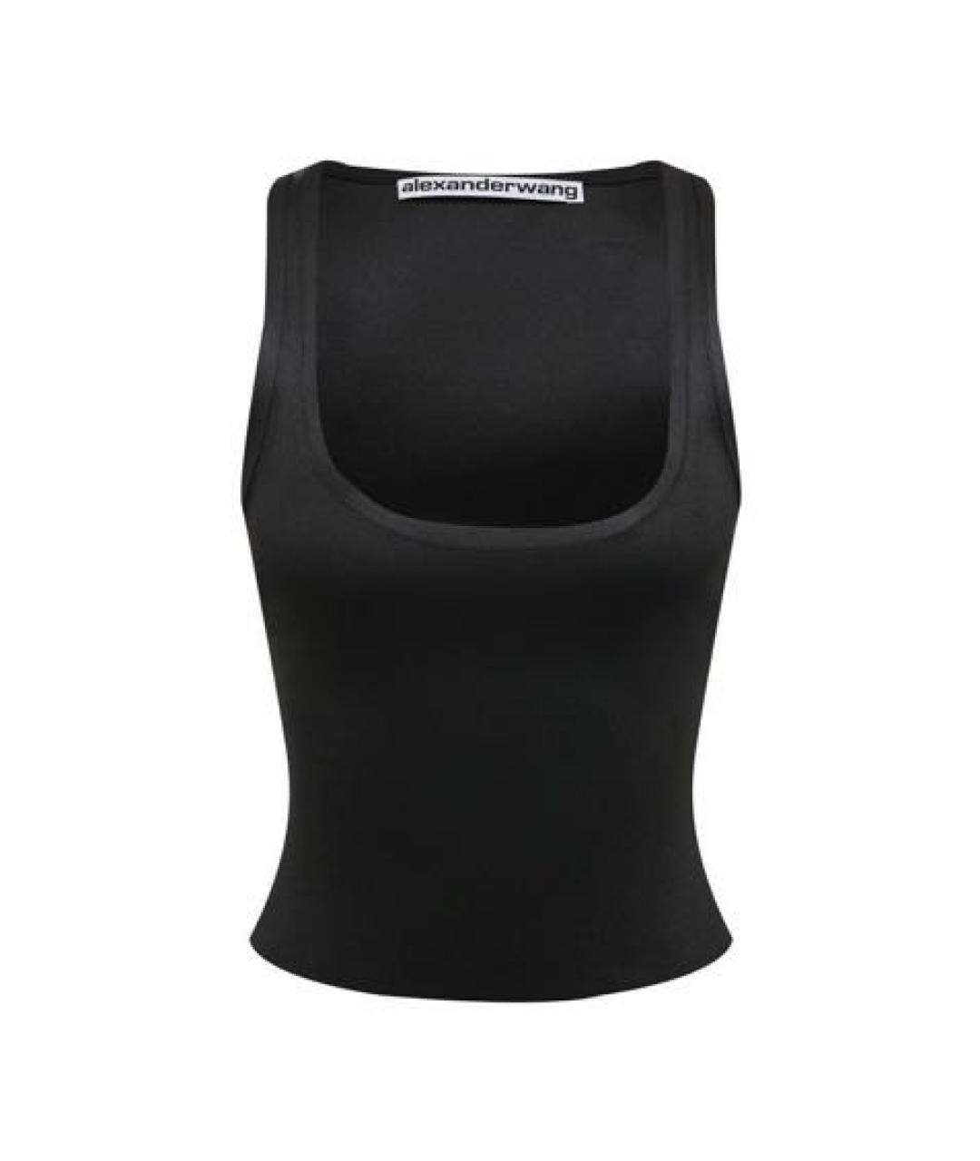ALEXANDER WANG Черная полиэстеровая майка, фото 7