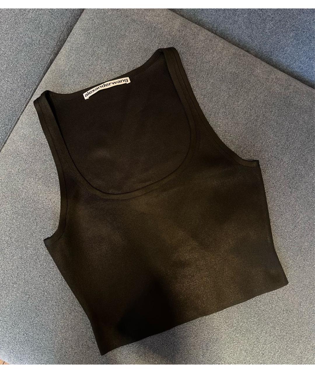 ALEXANDER WANG Черная полиэстеровая майка, фото 3