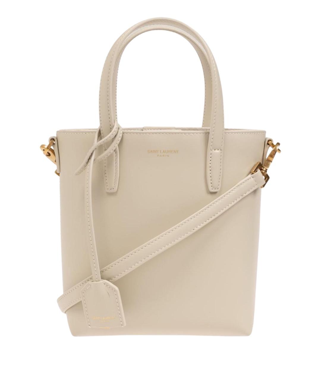 SAINT LAURENT Белая кожаная сумка через плечо, фото 1