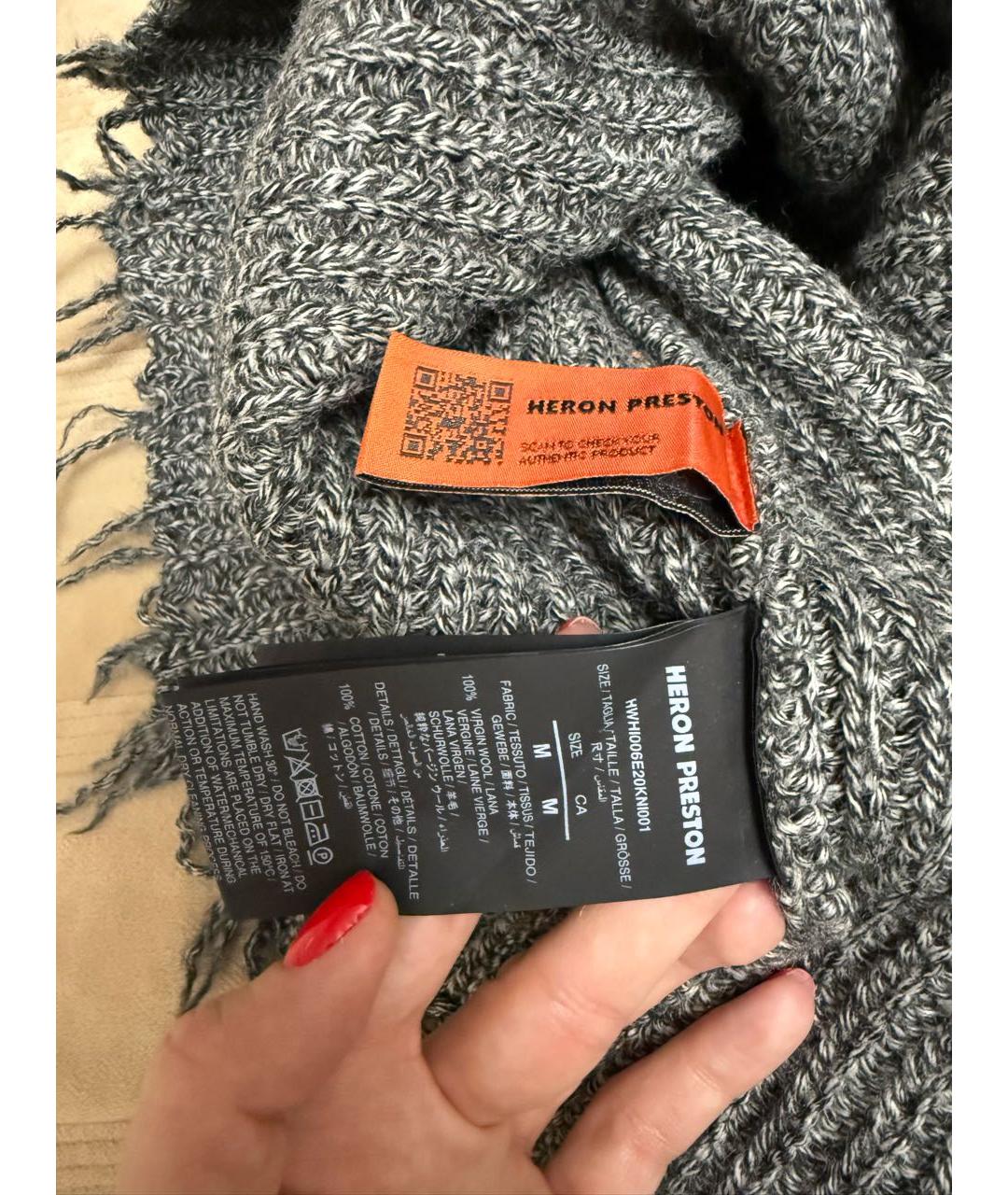 HERON PRESTON Антрацитовое шерстяное повседневное платье, фото 3