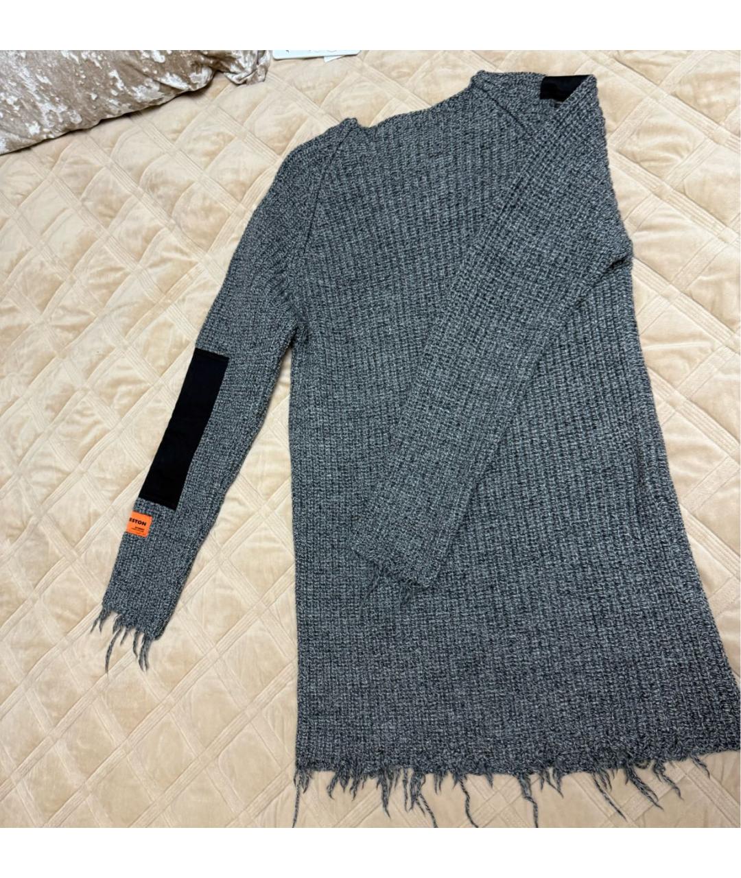 HERON PRESTON Антрацитовое шерстяное повседневное платье, фото 5