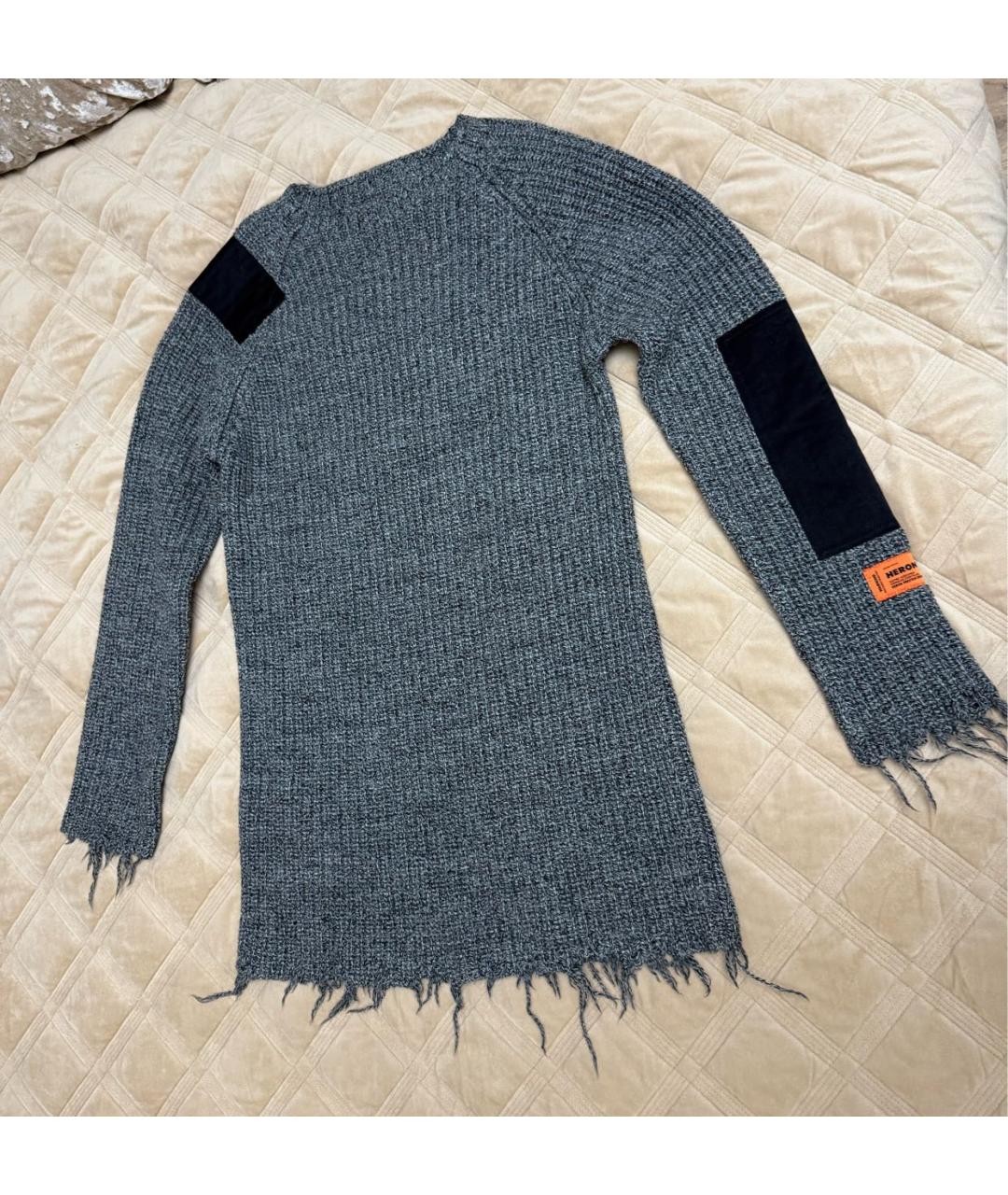 HERON PRESTON Антрацитовое шерстяное повседневное платье, фото 2