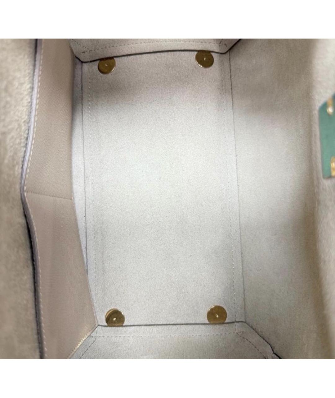 CELINE Бежевая кожаная сумка с короткими ручками, фото 6
