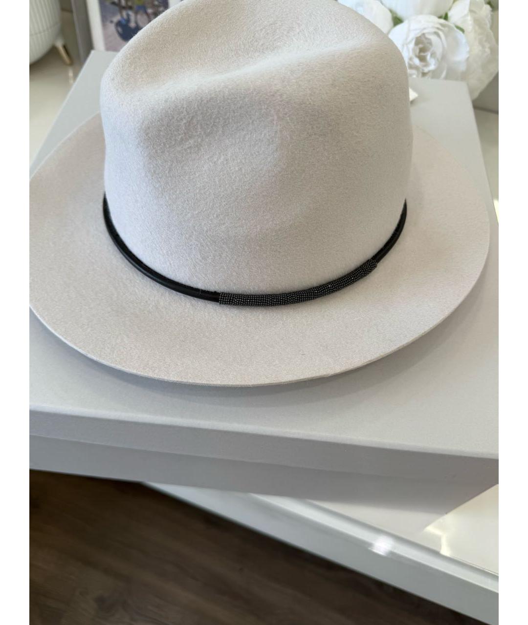 BRUNELLO CUCINELLI Бежевая шляпа, фото 4