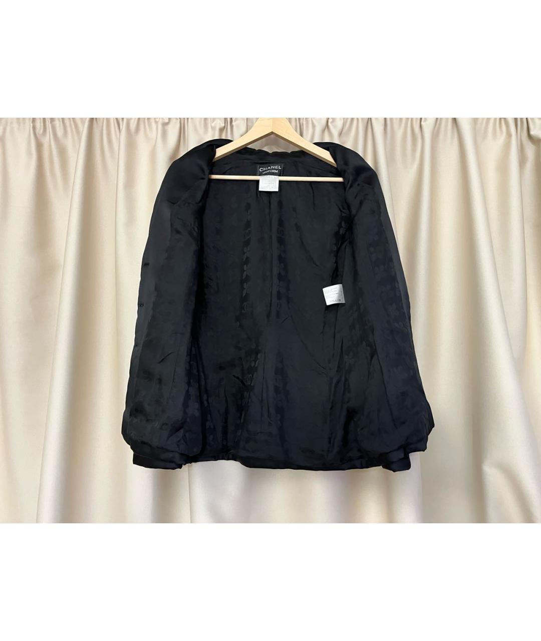 CHANEL Черный шерстяной жакет/пиджак, фото 6