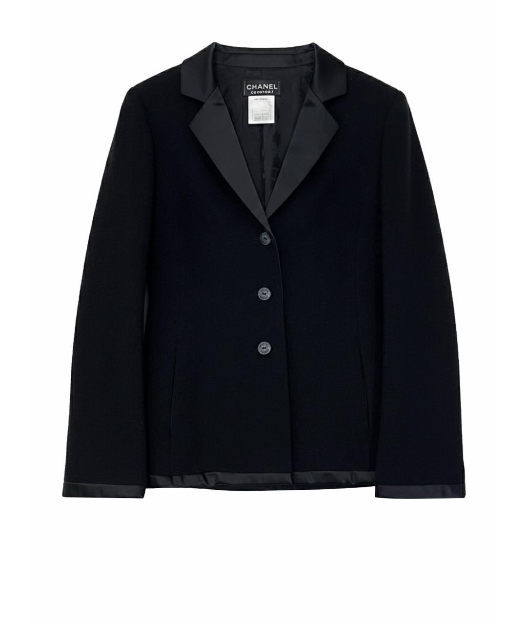 CHANEL Черный шерстяной жакет/пиджак, фото 1