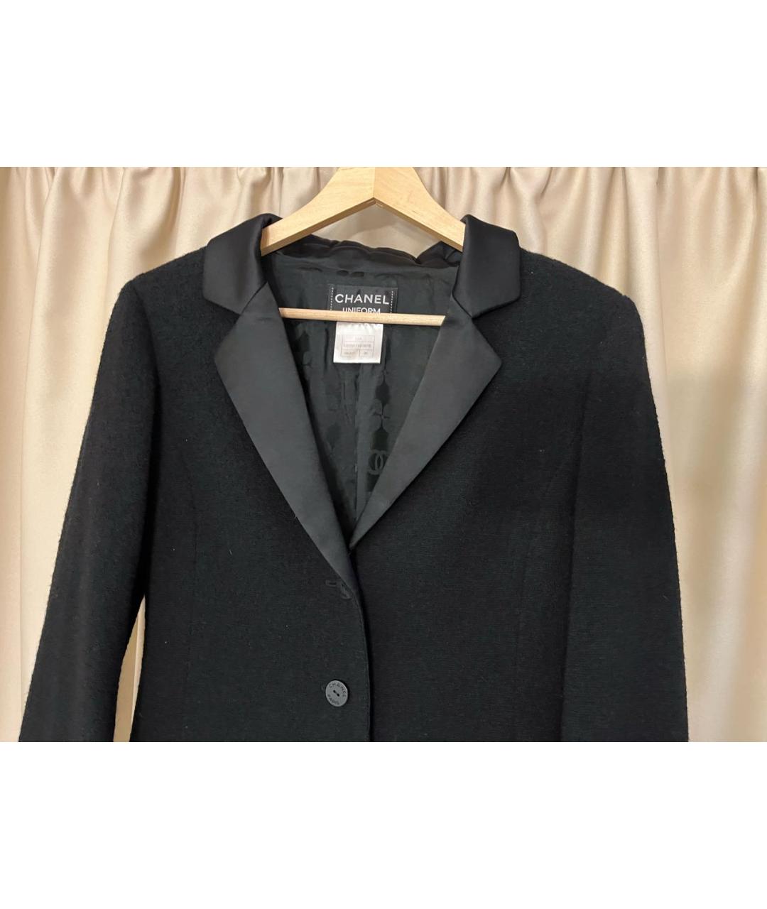 CHANEL Черный шерстяной жакет/пиджак, фото 3