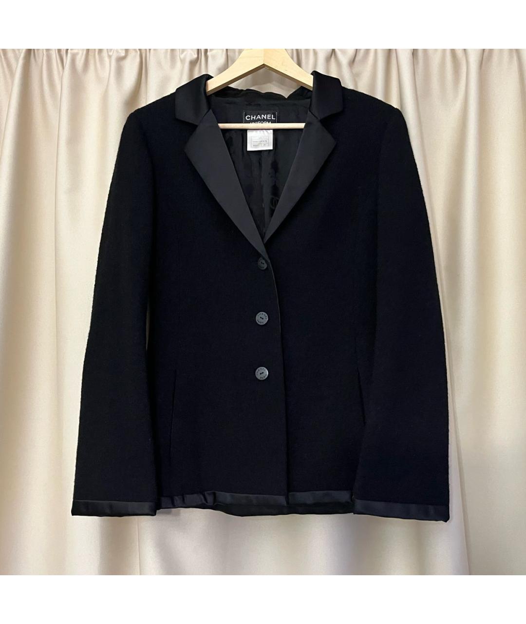 CHANEL Черный шерстяной жакет/пиджак, фото 9