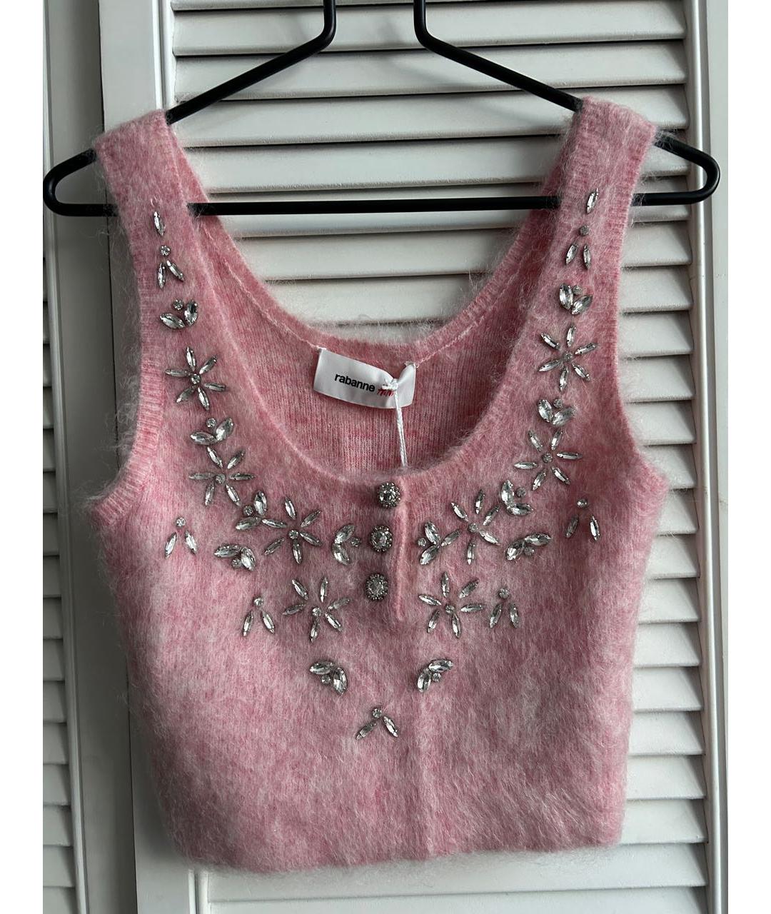 PACO RABANNE Розовая шерстяная жилетка, фото 2