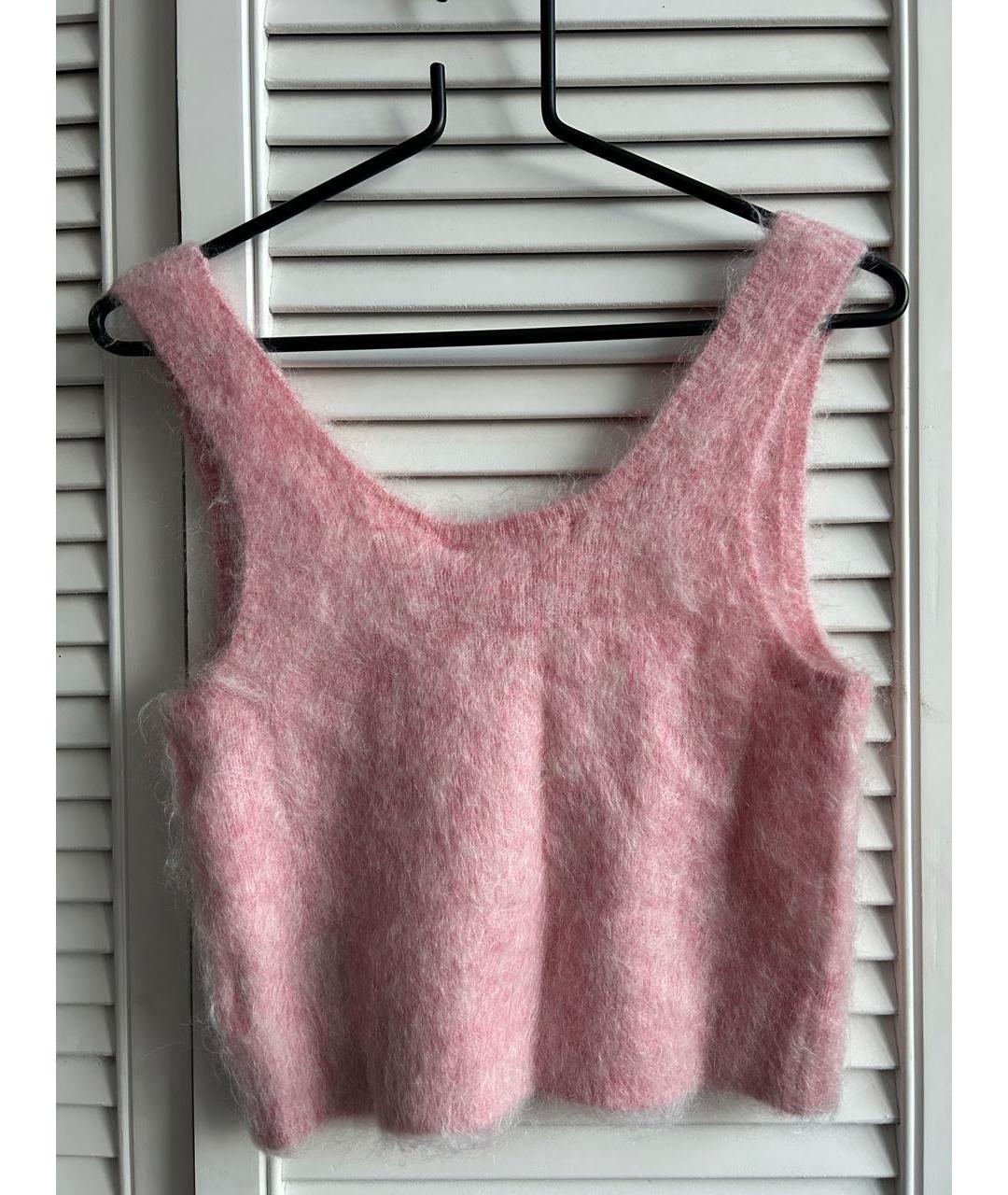 PACO RABANNE Розовая шерстяная жилетка, фото 6