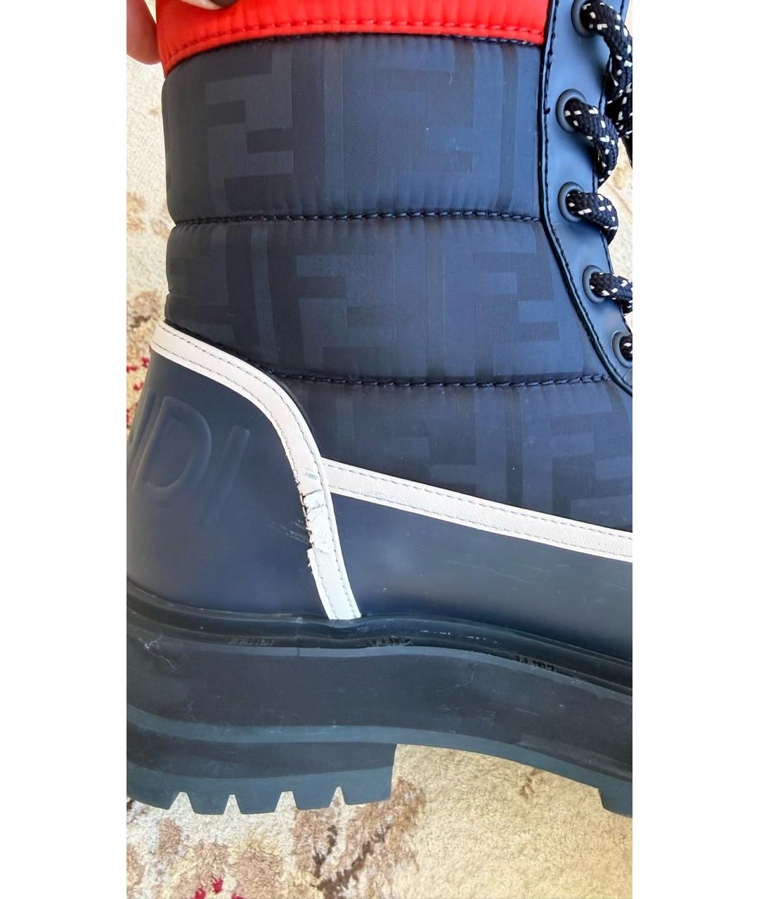 FENDI Синие текстильные ботинки, фото 8