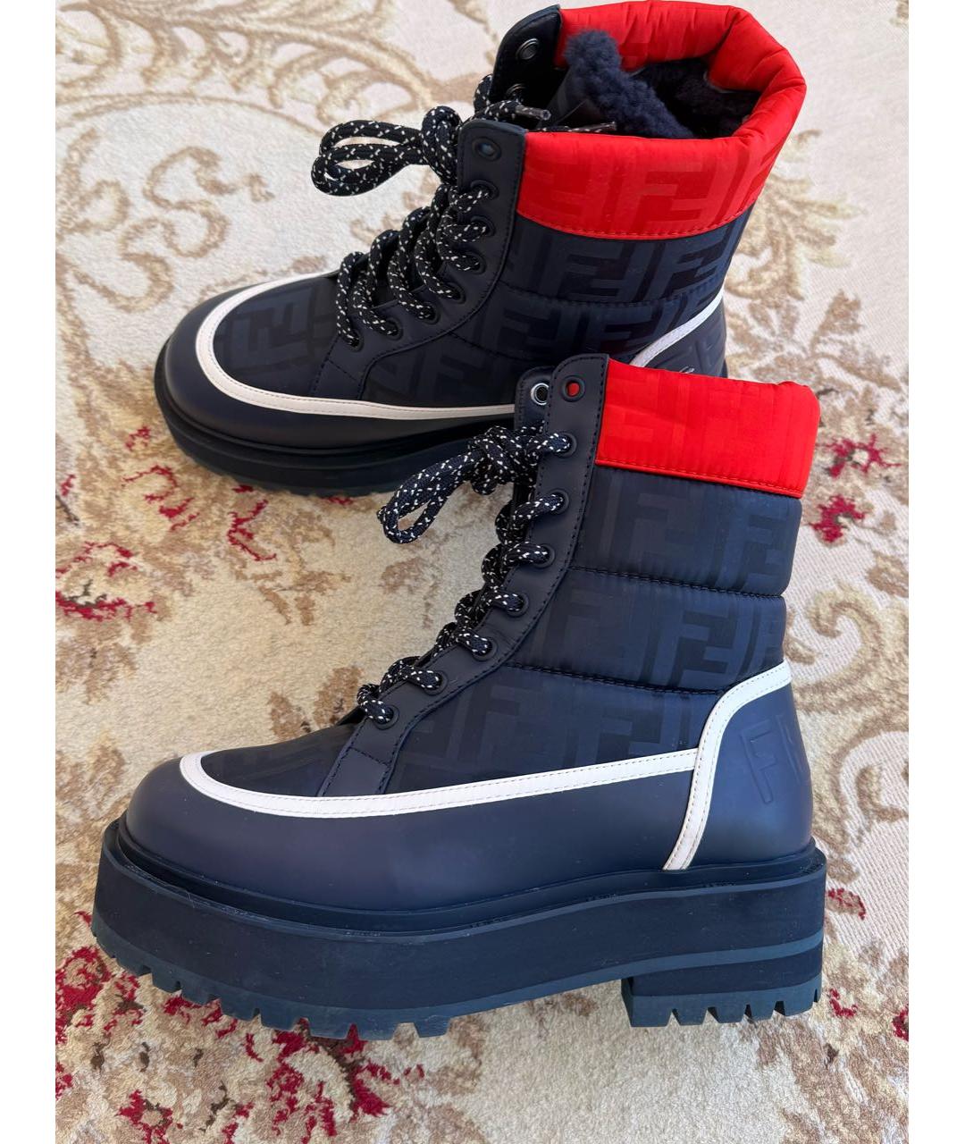 FENDI Синие текстильные ботинки, фото 9