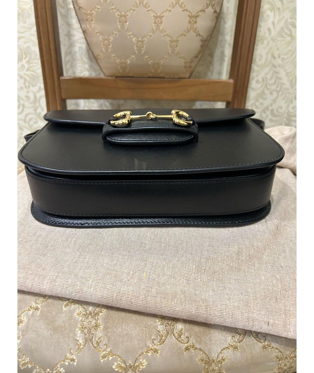 GUCCI Черная кожаная сумка через плечо, фото 5